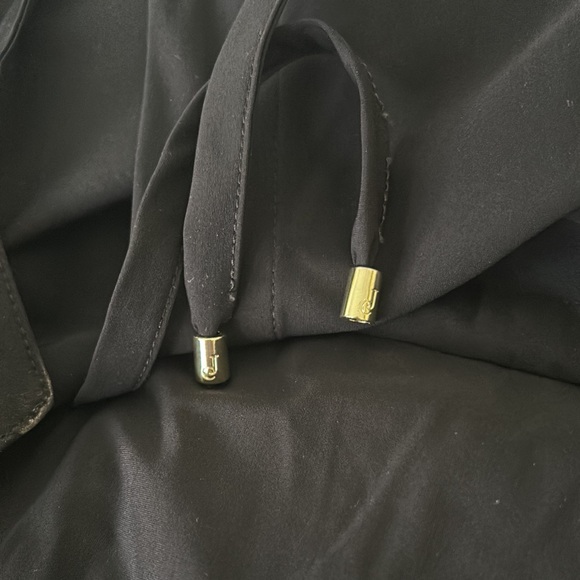 Jude Connally Black Drawstring Tie Waist Ruffle Peasant Midi Dress - M - Picture 9 of 12